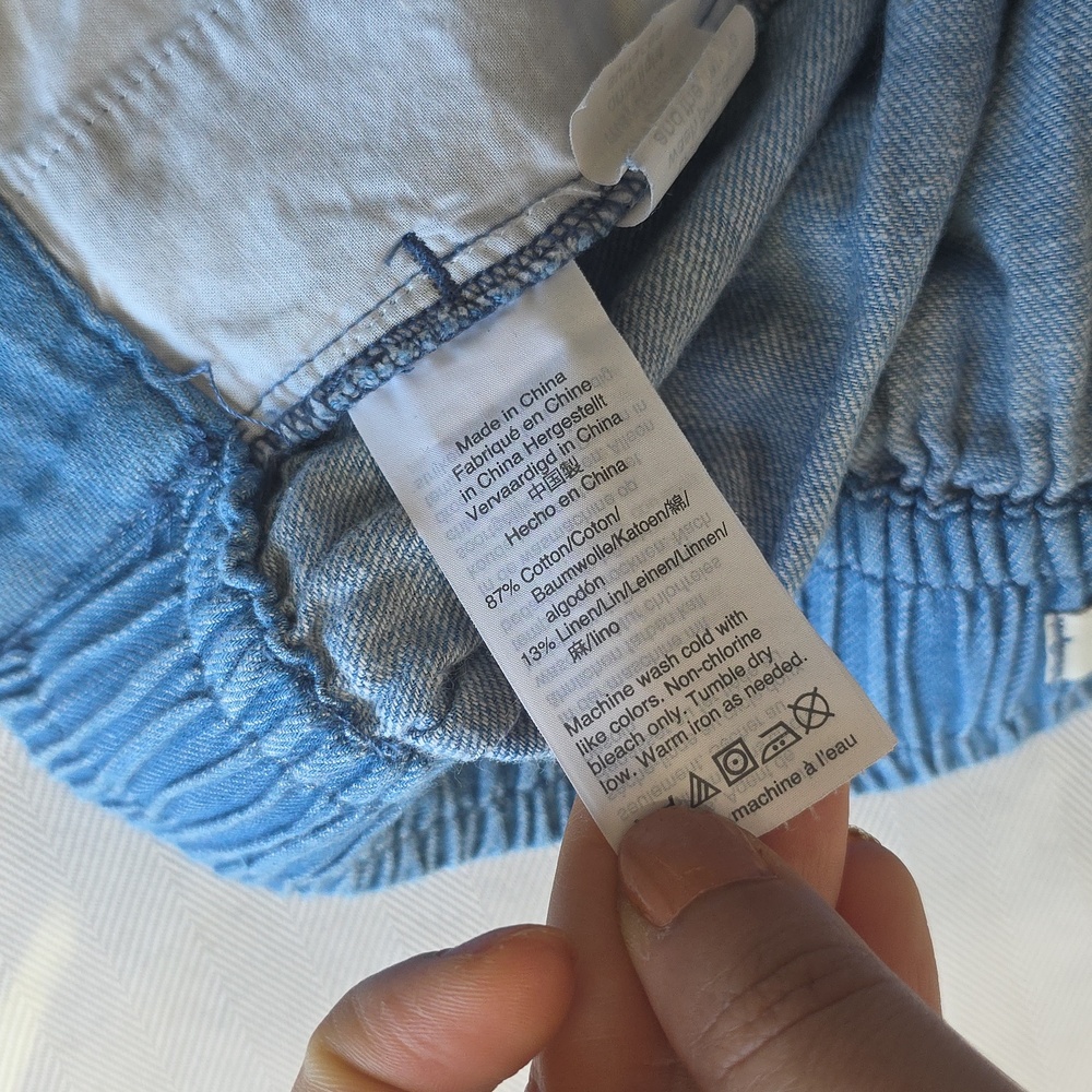 Madewell Cropped Wide-Leg Blue Pants - Picture 12 of 13